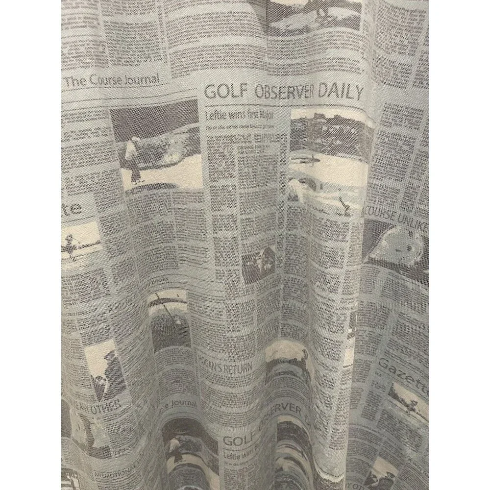 PETER MILLAR Size XXL Men's CROWN CRAFTED Polo Shirt Blue Frost Newspaper Print - Picture 5 of 7